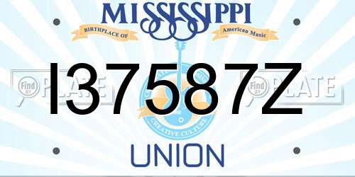 I37587Z Mississippi License Plate