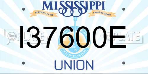 I37600E Mississippi License Plate