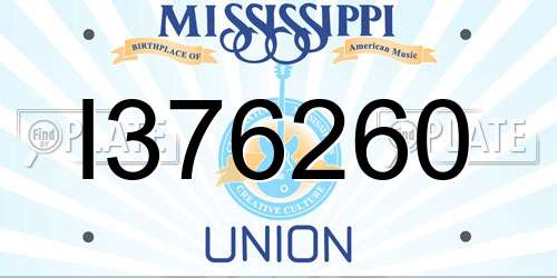 I376260 Mississippi License Plate