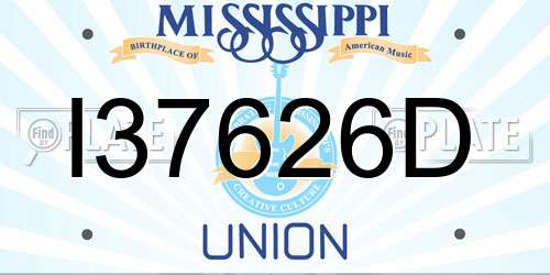 I37626D Mississippi License Plate