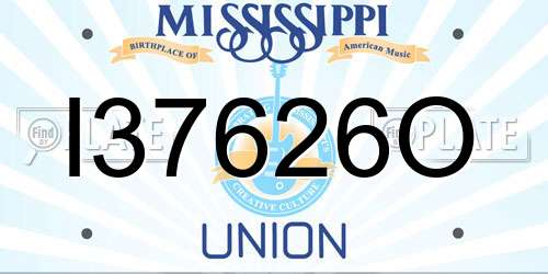 I37626O Mississippi License Plate