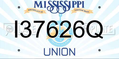 I37626Q Mississippi License Plate