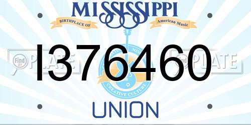 I376460 Mississippi License Plate