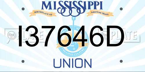 I37646D Mississippi License Plate