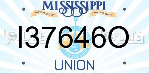 I37646O Mississippi License Plate