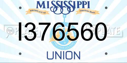 I376560 Mississippi License Plate