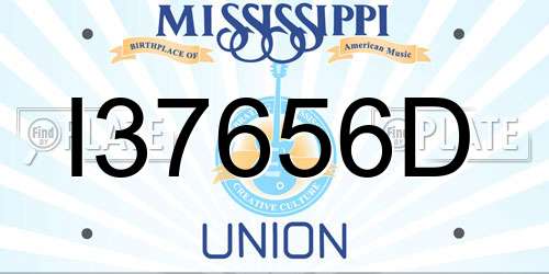 I37656D Mississippi License Plate