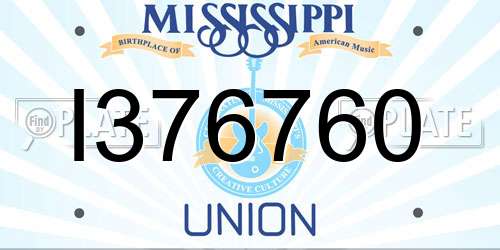 I376760 Mississippi License Plate