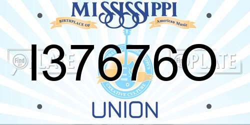 I37676O Mississippi License Plate