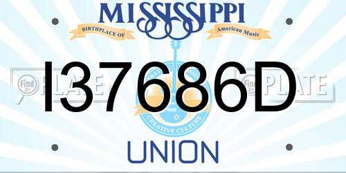 I37686D Mississippi License Plate