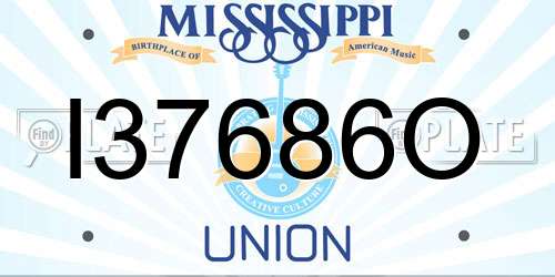 I37686O Mississippi License Plate