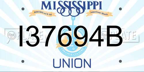 I37694B Mississippi License Plate