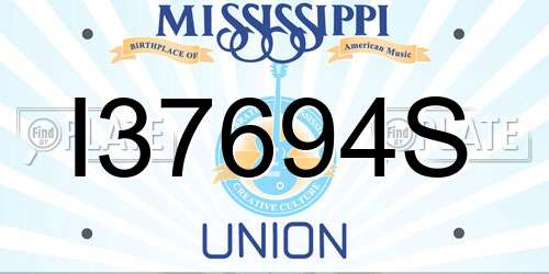 I37694S Mississippi License Plate