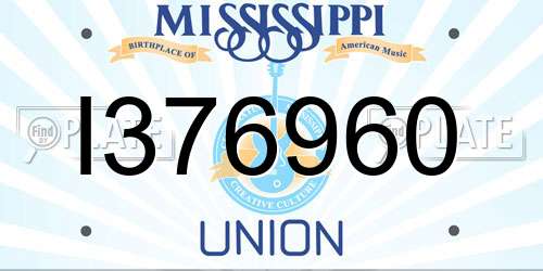 I376960 Mississippi License Plate