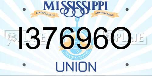 I37696O Mississippi License Plate