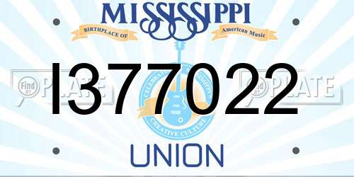 I377022 Mississippi License Plate