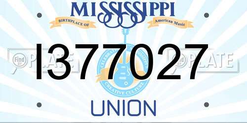 I377027 Mississippi License Plate