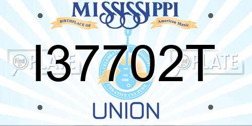 I37702T Mississippi License Plate