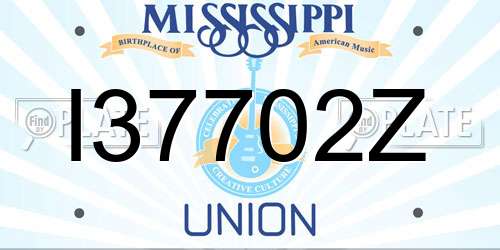 I37702Z Mississippi License Plate