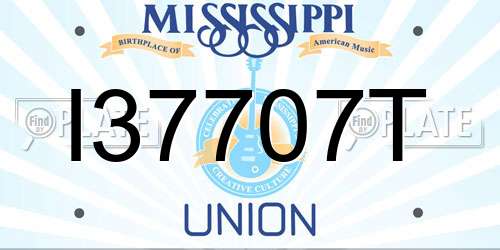 I37707T Mississippi License Plate