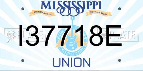 I37718E Mississippi License Plate