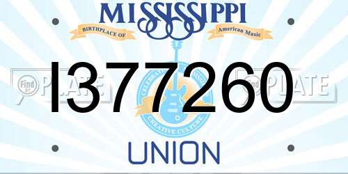 I377260 Mississippi License Plate
