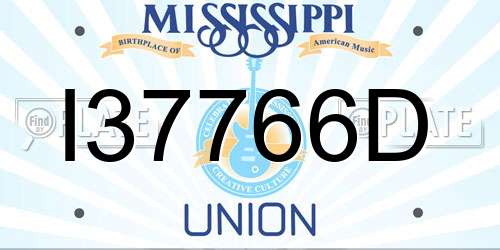 I37766D Mississippi License Plate