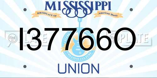 I37766O Mississippi License Plate