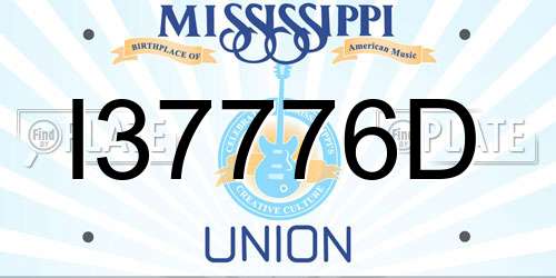 I37776D Mississippi License Plate