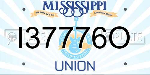 I37776O Mississippi License Plate