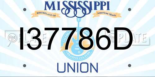 I37786D Mississippi License Plate