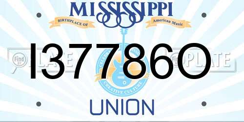 I37786O Mississippi License Plate