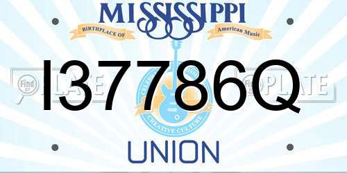 I37786Q Mississippi License Plate