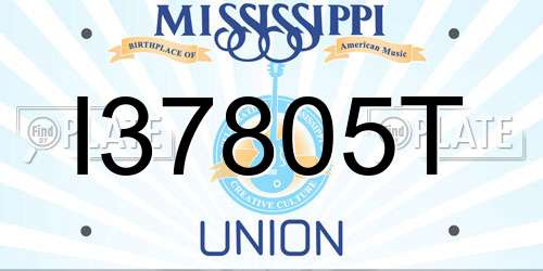 I37805T Mississippi License Plate