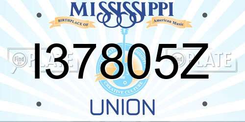 I37805Z Mississippi License Plate