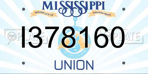 I378160 Mississippi License Plate