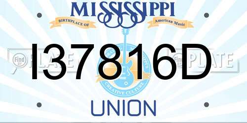 I37816D Mississippi License Plate