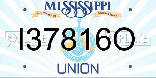 I37816O Mississippi License Plate