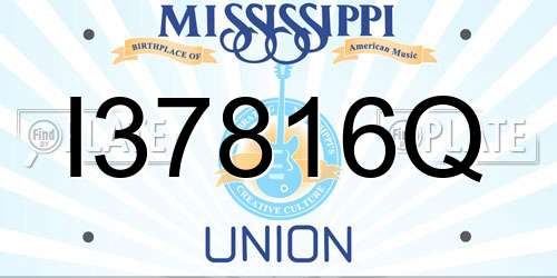 I37816Q Mississippi License Plate