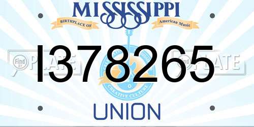 I378265 Mississippi License Plate