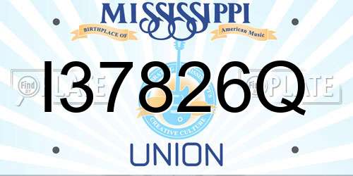I37826Q Mississippi License Plate