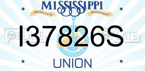 I37826S Mississippi License Plate