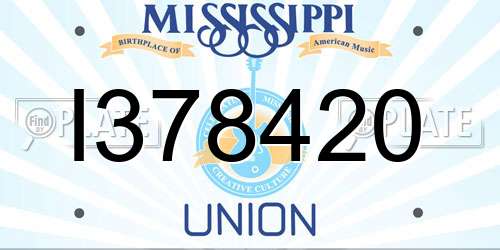 I378420 Mississippi License Plate