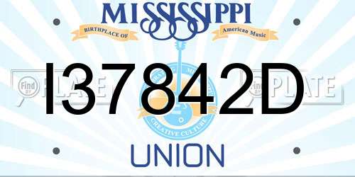 I37842D Mississippi License Plate