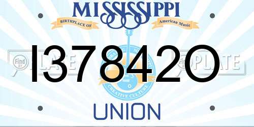 I37842O Mississippi License Plate