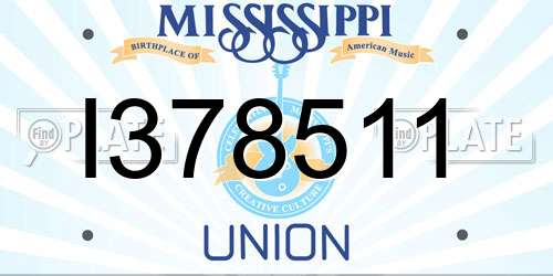 I378511 Mississippi License Plate