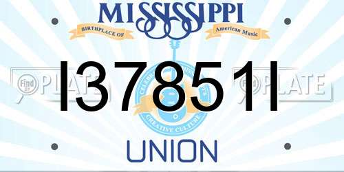 I37851I Mississippi License Plate