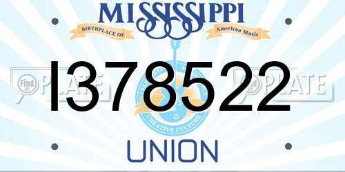 I378522 Mississippi License Plate