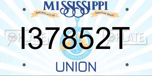 I37852T Mississippi License Plate