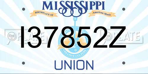 I37852Z Mississippi License Plate